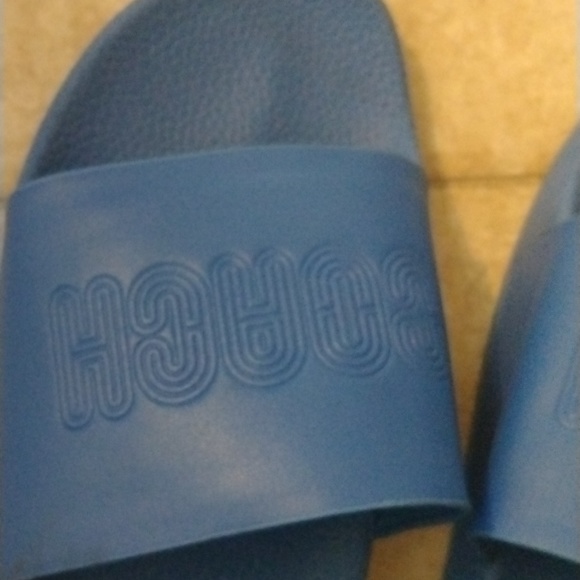 Coach Signature Mens Blue Slide-On Sandals - Picture 6 of 7